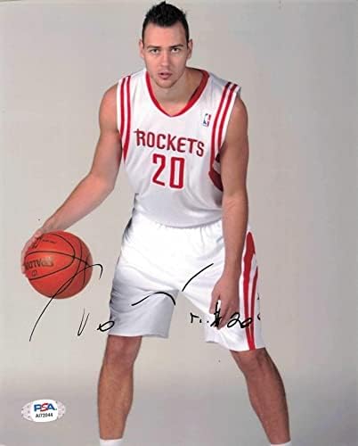 Donatas Motiejunas potpisan 8x10 FOTO PSA / DNK Houston rakete autografirano - autogramirane NBA fotografije