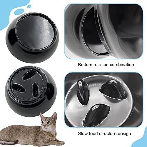 Nagnuti dizajn uzdignutih Zdjela za mačke, podignute posude za mačke sa sporom hranilicom za hranu i vodu,