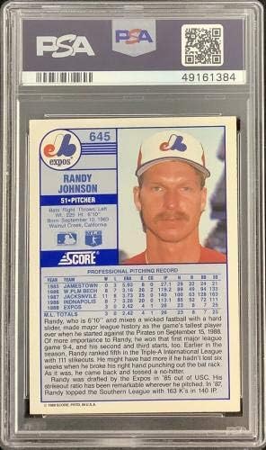 Randy Johnson potpisao 1989 rezultata 645 bejzbol kartica izlozi za bejzbol telefon PSA / DNK - bejzbol