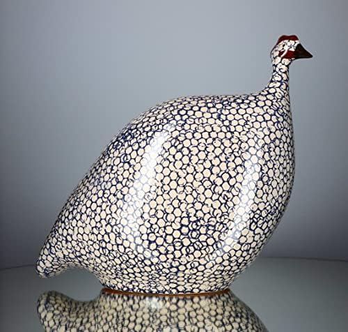 Les Ceramiques de Lussan Mala keramička zamorca - bijela sa kobaltnim plavim mrljama - 6,5 visoka