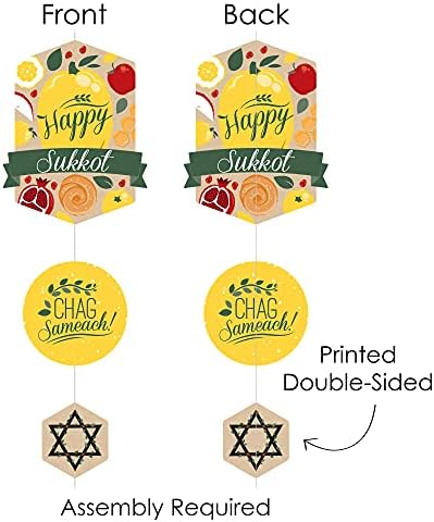Velika tačka sreće Sukkot - Sukkah Jevrejski praznik viseći okomite ukrase i vrtlozi viseći dekor virtualni