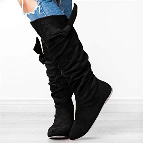 Traper bedrine visoke čizme za žene Knottene casual modne čizme Prekrasne ravne duge ženske koljena visoke