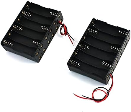 Novi Lon0167 2 kom crna plastična kutija za držač baterije 12 x 1.5 V AA (2 Stück schwarzer Kunststoff-Batteriehalter