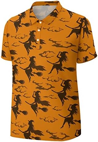 Halloween Witch muške Polo majice za Golf Quick Dry Mesh tkanina kratki rukavi sportske majice