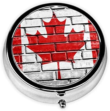 Okrugla Kutija Za Pilule Kanadske Zastave, Mini Prenosiva, Dom, Ured, Putovanja