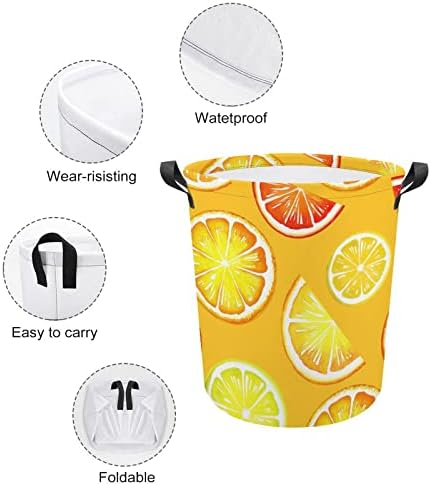Limun grejpfrut akvarel velika korpa za veš vodootporna egzotična tropska torba za veš kanta za pranje sklopiva