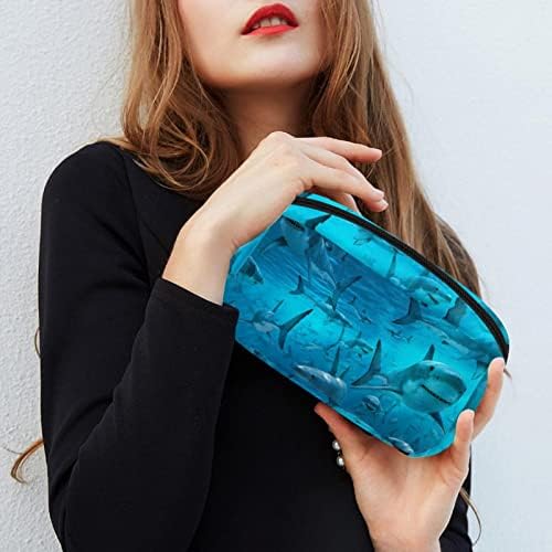 Ujedinjena torba za šminku, plava duboka morska morskog prka 3 Kozmetika Torba za prijenosni tote Travel
