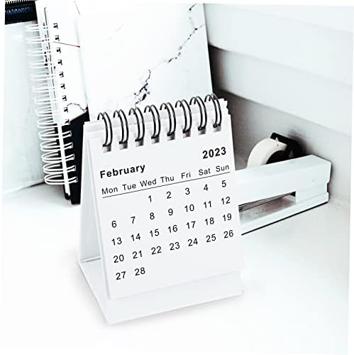 Ciieeeo 4pcs 2023 Mini kalendar za kalendar za kalendar za stolni stol Bijeli stol za stolni kalendar 2023-2024