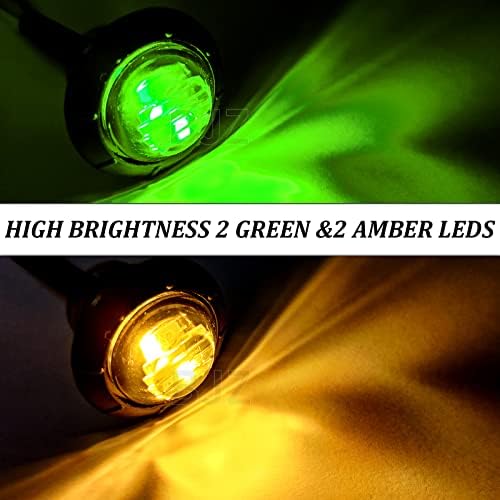 Bjz 3/4 Okrugli prikolica za prikolicu LED svjetla Amber do zelene dvostruke boje bočni klirens repni metak