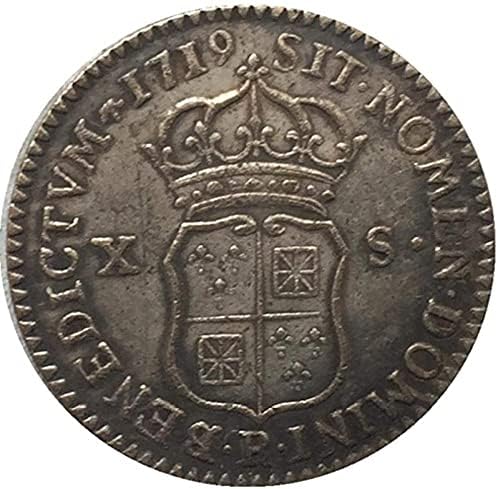 1719 French Coin čisti bakreni obrtni obrtni obrtni zanat Kolekcijacoin Kolekcionarska kolekcija kovanica