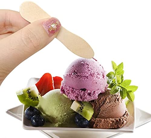 Honbay 200kom Mini drvene kašike za sladoled štapići za jednokratnu upotrebu drvene kašike za degustaciju
