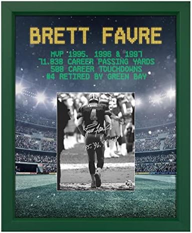 Brett Favre potpisao je Green Bay Fudbal Stadion Graphic 19x23 okvir - autogramirani fudbali