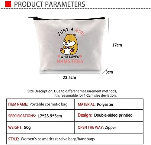 G2tup Hamster kozmetička torba Hamster Lover poklon samo djevojka koja voli hrčke torba sa patentnim zatvaračem