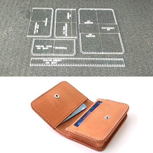 Welliest akrilni šablon DIY kože zip novčanik torbica šablona novčanik kožni predložak šivaći uzorak 11,5x7,5x2cm