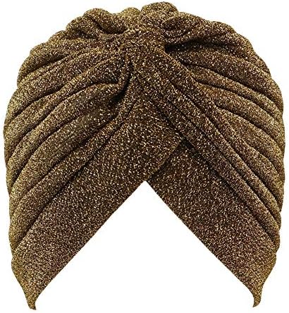 Getacota 3 komada Nasleđeni sjajni turban za žene rastegnuti šešir Beanie African Headwrap Twist Elastic