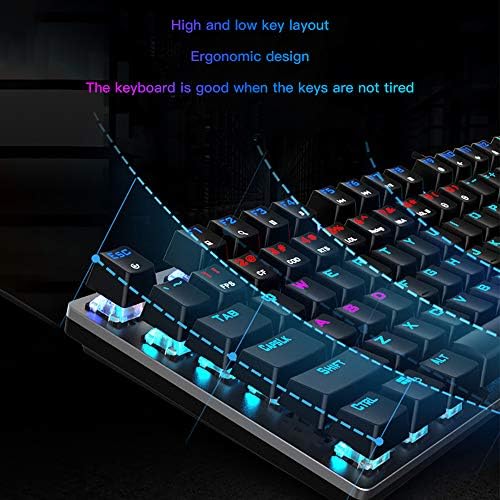 CAPTIANKN mehanički Gaming Keyboard, Usb104 tipka Rainbow LED pozadinskim osvjetljenjem tastatura, kompatibilan