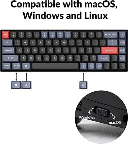 Keychron K6 Pro QMK / VIA bežična mehanička tastatura, Hot-Swapable prilagođena programabilna makro žičana