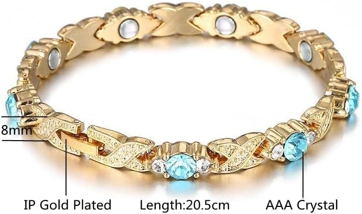 Narukvica od X i atrestalne x prikladna za žensko zdravlje Energy Magnetic Gold-pozlaćeni nakit u boji Novogodišnji