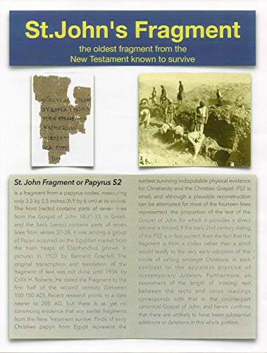 St John Fragment najstariji Novi Zavjet komad Papirus replika, sa akrilnim prikaz ploča