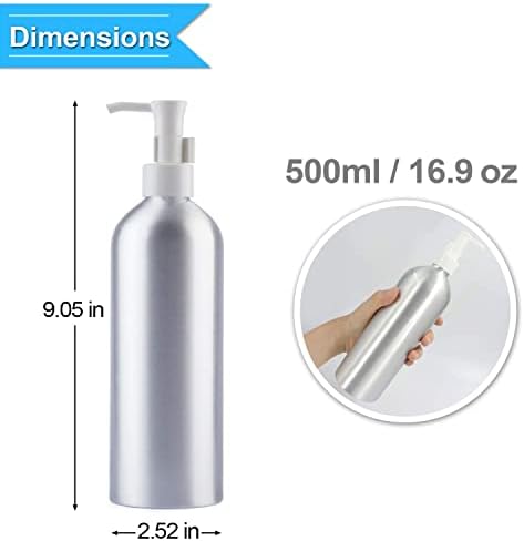 Boca pumpe aluminijum 500ml / 16.9oz metalni losion pumpa za punjenje sapunica za punjenje raspršivača šampona
