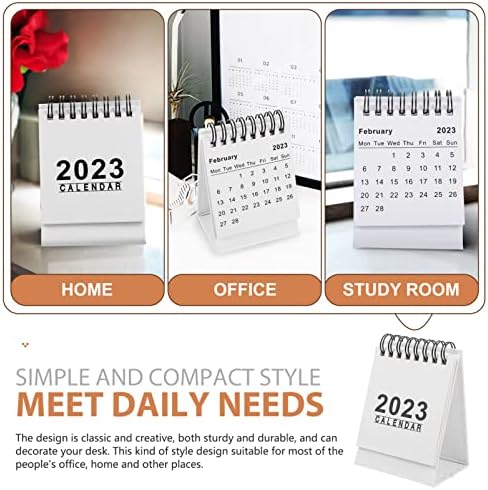 Stobok Bijeli stol Mali kalendar Stolni kalendar: Mini 2023 Desktop kalendar Mesečni kalendar za kalendar