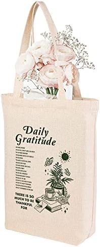 Dnevna zahvalnost Platnena torba estetska slatka torba torbe za namirnice višekratna nadahnuta citata torba