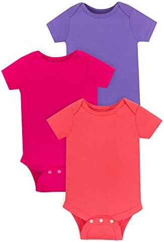 Lamaze organske baby baby Girls kratki rukav pamučni bod, majica za zatvaranje, narančasta / crvena / ljubičasta,