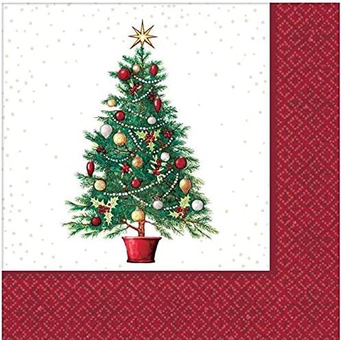 Oh Božićno drvsko piće Papir salvete - 5 x 5 | MULTICOLOR | Pakovanje od 125
