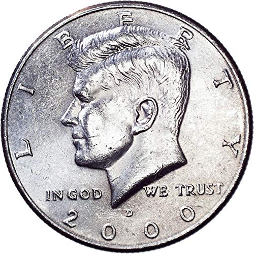 2000 D Kennedy Polu dolar 50C o necrtenom