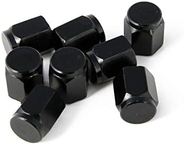 Rocktrix - 8 komada - crni aluminijski ventil stabljike poklopci - gumeni brtvi, zaštita od curenja, teška