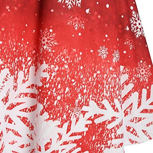 Ženska haljina bez rukava bez rukava 1950-ih Vintage Božić snježne pahulje tiskane haljine za zabavu Koktel