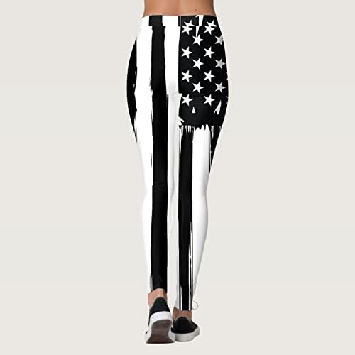 Američka zastava Patriotska nogavica Ženska visoka struka USA zastava Yoga hlače lagana puna dužina kompresijska