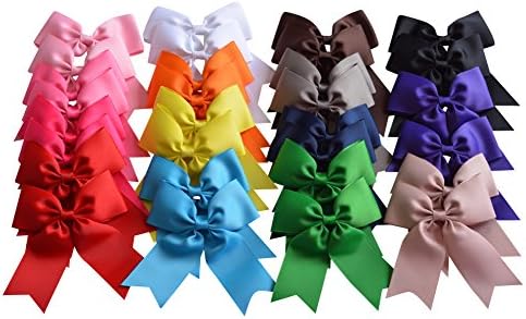 Bzybel Boutique 30kom 4in Baby Girls Cheer Leading hair bow Clips Grosgrain Ribbon Barrettes Headbands Party