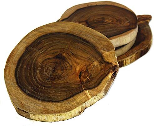 Mountain Woods Brown Set od 4 Acacia Tvrdo drvo Handmade prirodni i organski najbolji podmetači | 5,5
