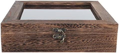 Ushobe Wood Glass Top nakit Prikaz kutije Vintage Sprema za pohranu kutija Skidaj za zaštitu drvenih kutija