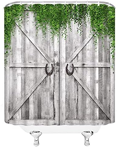 UIAEUN rustikalna drvena barna vrata za zavjese Cvjetni zid zida vrtna zemlja Vintage Green Listovi tkanina