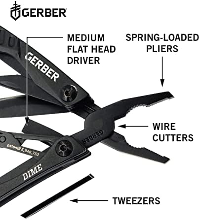 Gerber Gear 30-001494N Flatiron sklopivi džepni nož Cleaver, sečivo od 3,6 inča, crno & 30-000469N 12-u-1