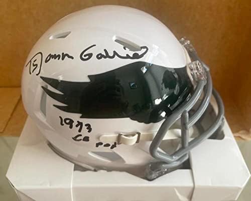 Roman Gabriel Eagles 1973 Cb Poy potpisan Mini kaciga W / Coa - autograme NFL Mini Helmets