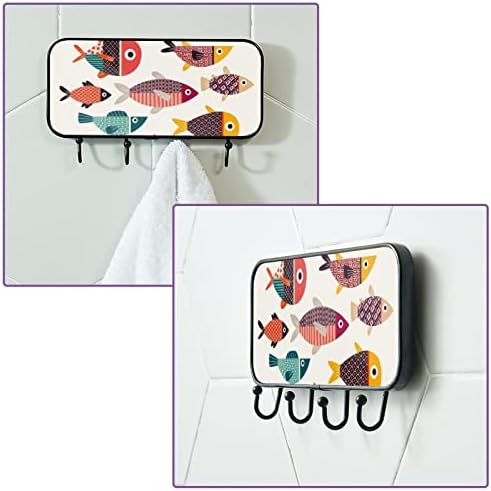 Ljepljenje kuka za ručnik od nehrđajućeg čelika za ručnik zaglavljene u kupaonici ili kuhinji šarene ribe