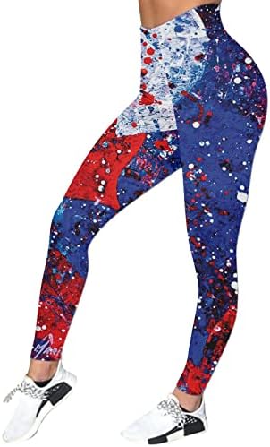 Miashui Fold over Waist Yoga pantalone žene Casual Četvrti jul Dan nezavisnosti Yoga pantalone za žene visoke