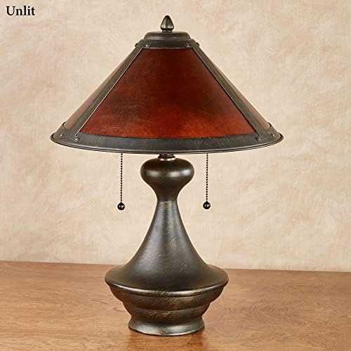 Dodir klase Donovyn stolna lampa Bronza - tamno ćilibar - Tiffany stil - elegantne radne lampe za spavaću