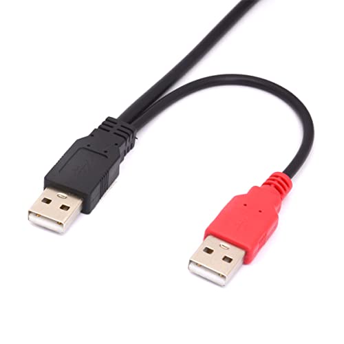 Huhanggod Mini B USB 2.0 Upišite muški do dual USB 2.0 A muški Y razdjelni kabel za isporuku dodatne snage
