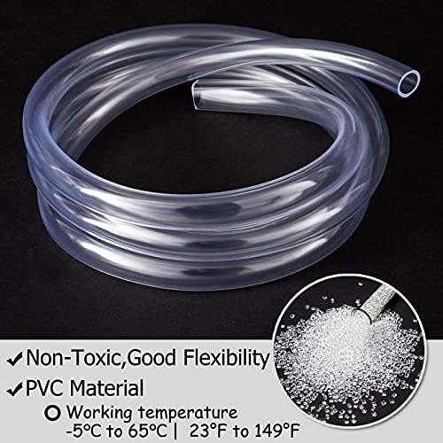 JoyTube industrijska klasa plastična PVC vinilna cijev, 5/16 ID x 7/16 od Clear Tube BPA Besplatna linija