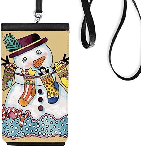 Mas Snowman Sock Festival Telefon novčanik torbica Viseće mobilne torbice Crni džep