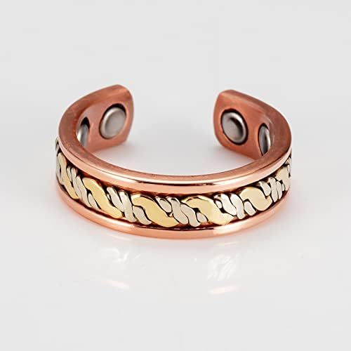 Wollet Tri tone bakreni prsten za žene sa magnetima za žene pleteni srebrni zlatni poklon