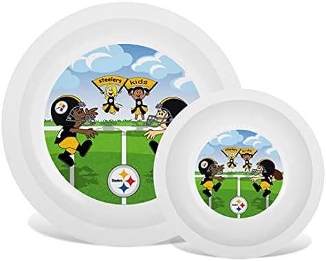 Baby Fanatic NFL Legacy Infant Plate & Bowl Set, Pittsburgh Steelers, za uzrast 6 mjeseci & amp; gore