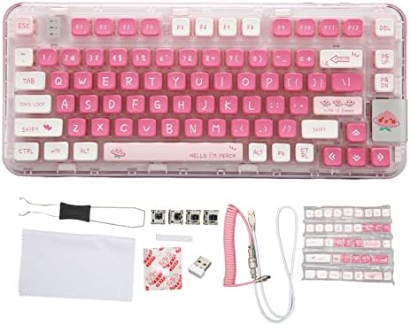 Acogedor RGB pozadinskim osvjetljenjem Hot Swappable Pink mehanički gaming Keyboard, Triple Mode 2.4 G Wireless,