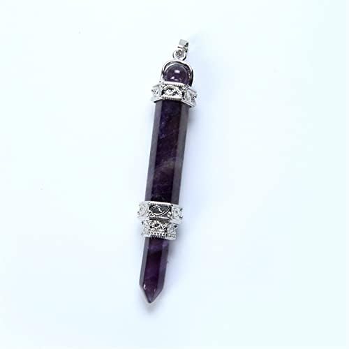 Sharrb Reiki Izlječenje ljubičasto bijeli kristal 3 komada Olovka za olovke Privjesak gornja olovka Privjesak