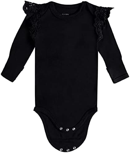 Guissy Bamboo Bodysuit za bebu, deblu dugih rukava čvrste bode za dječake djevojke 0-24 mjeseca