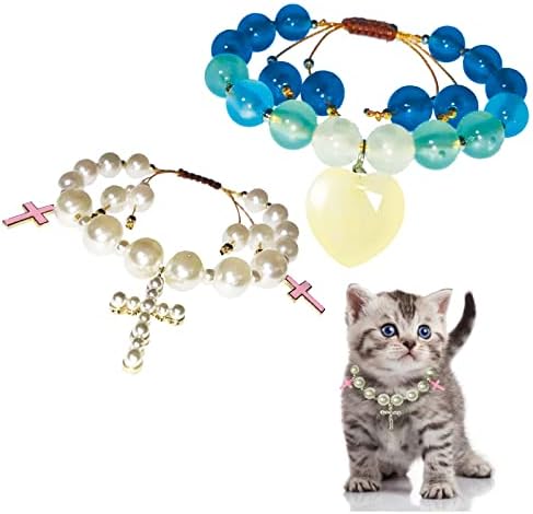 Ogrlica za mačju pse ogrlica para gatos Frenchie Gog dodaci 3 komada Pet Pearl ogrlice podesive ručno izrađene
